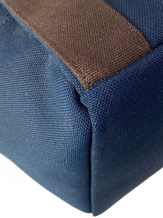 Hermes Sac de Panthere Gourmet Backpack Navy Dark Brown Silver Cotton main image 7